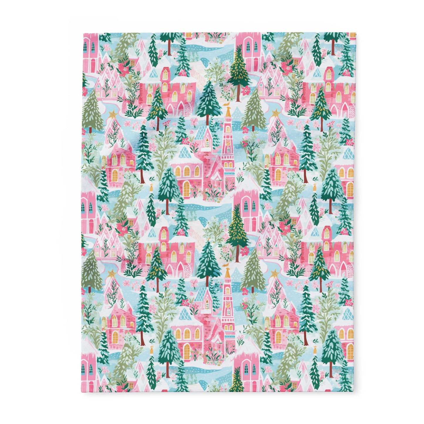 Snowy Pink Palaces Blanket