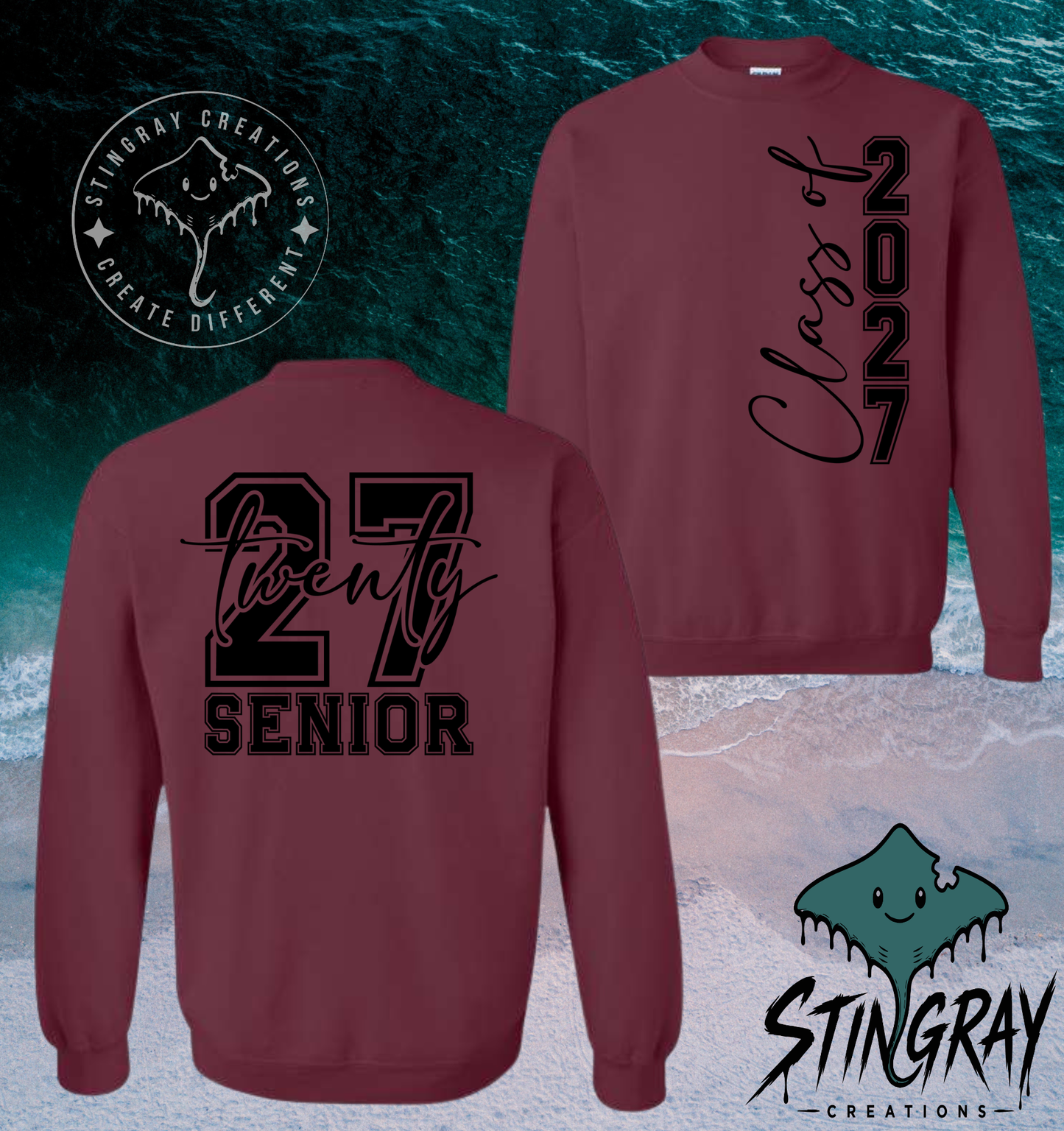 Twenty Seven Senior 2027 T Shirt & Crewneck Sweatshirt | Class of 2027 Apparel