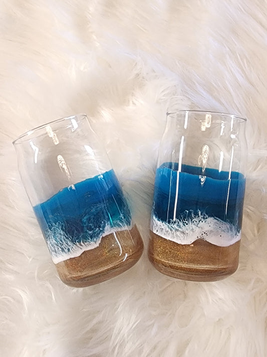 12oz Glass Beach Can