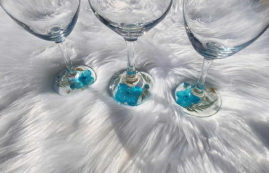 Floral Wine Glass
