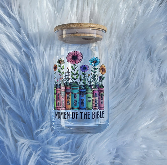 Women of the Bible  Glass Can