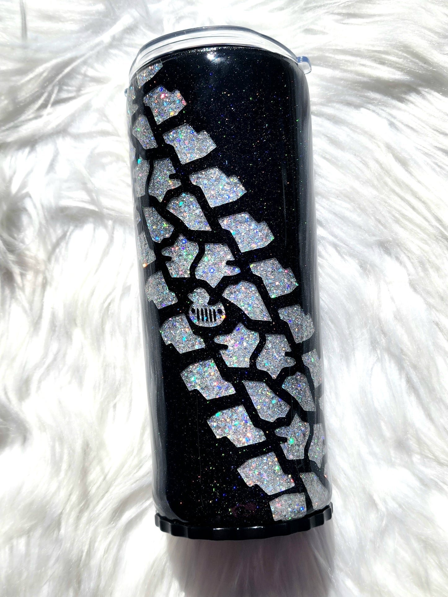 Silver Holographic Tire Print 20oz