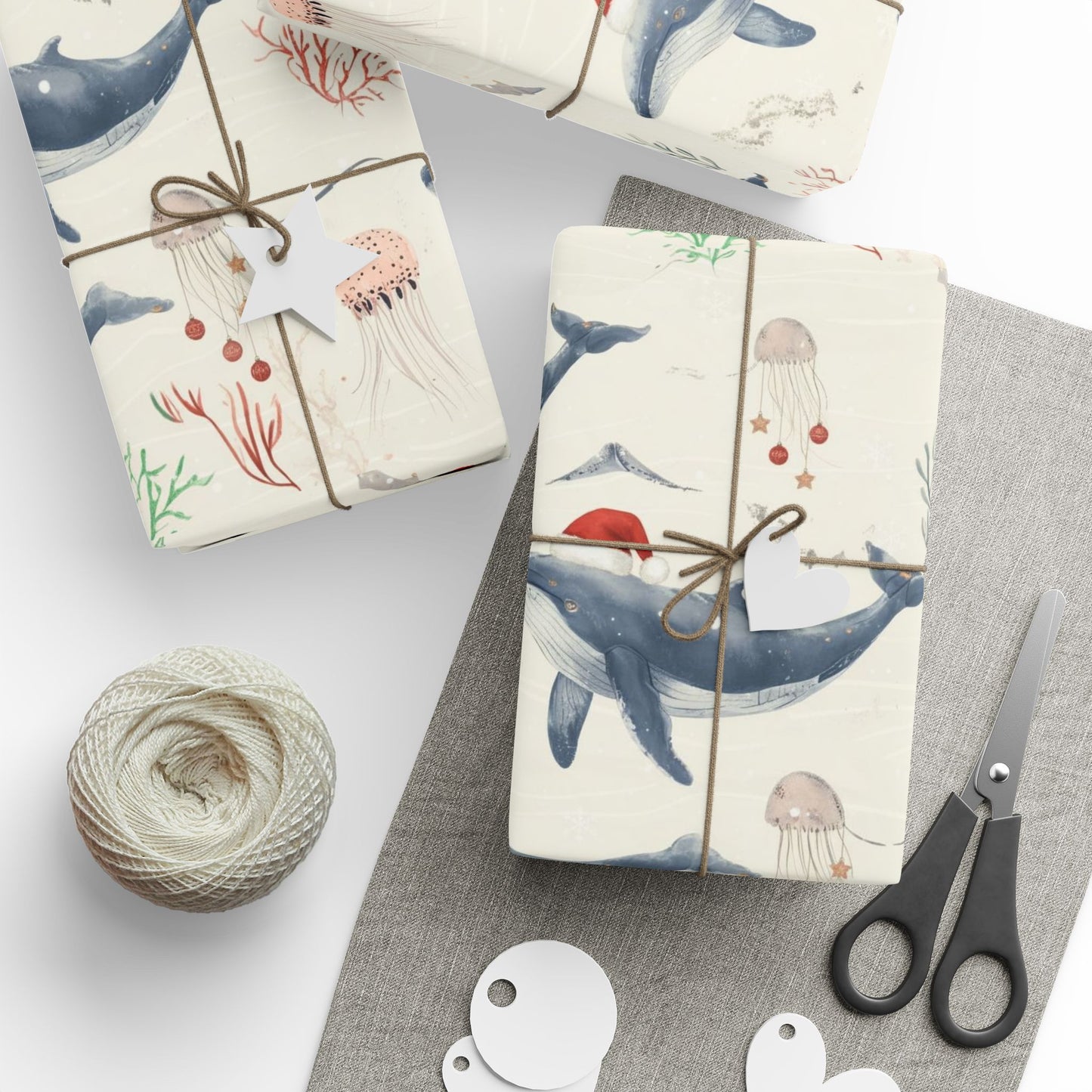Whimsical Christmas Whale (Wrapping Papper)