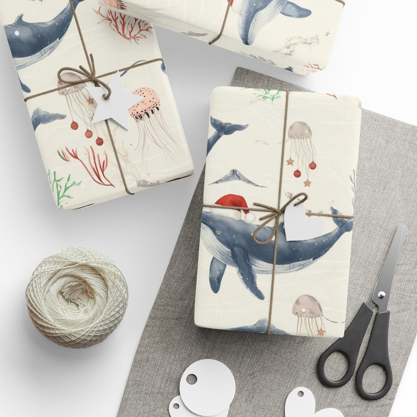 Whimsical Christmas Whale (Wrapping Papper)