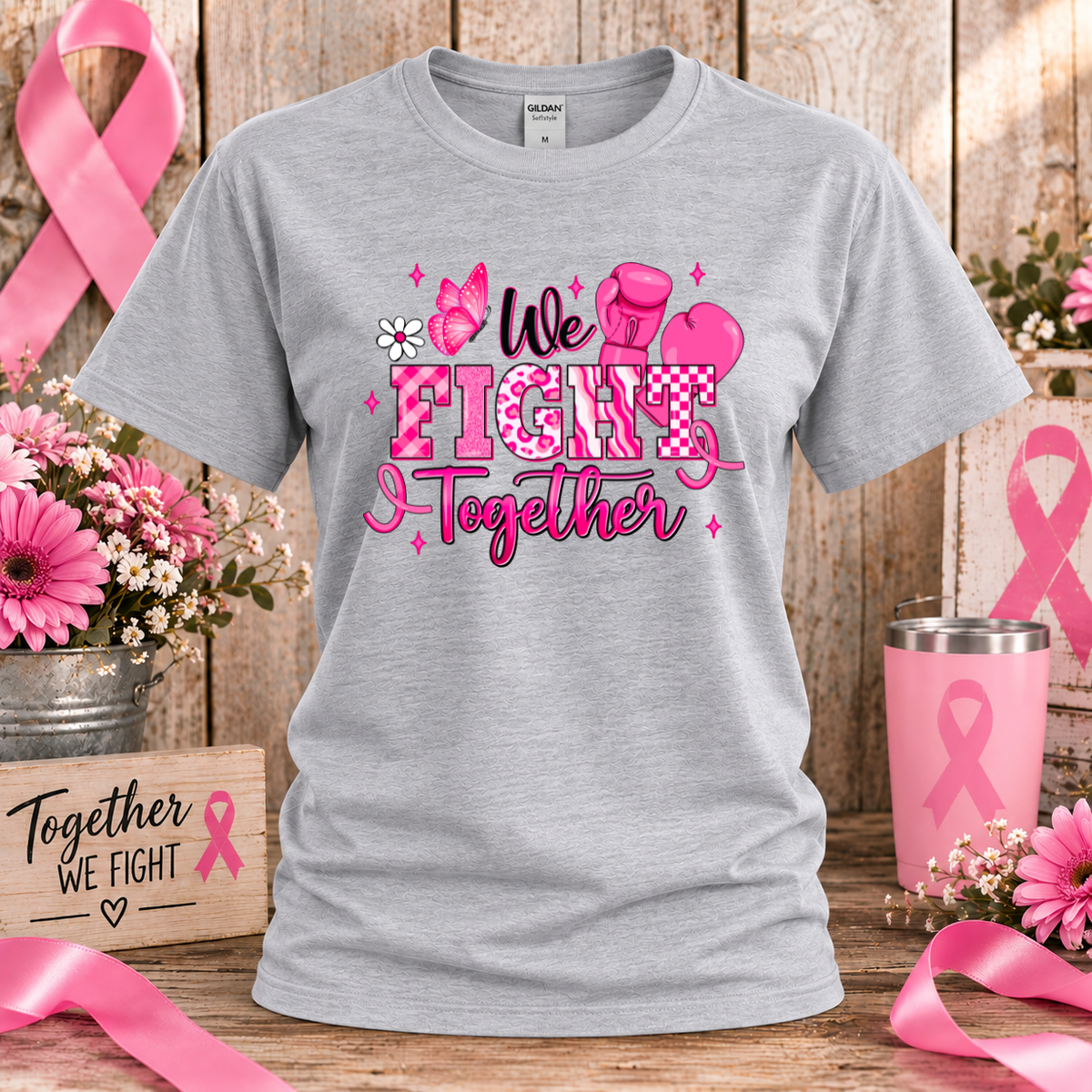 We Fight Together Breast Cancer Awareness T-Shirt & Sweatshirt