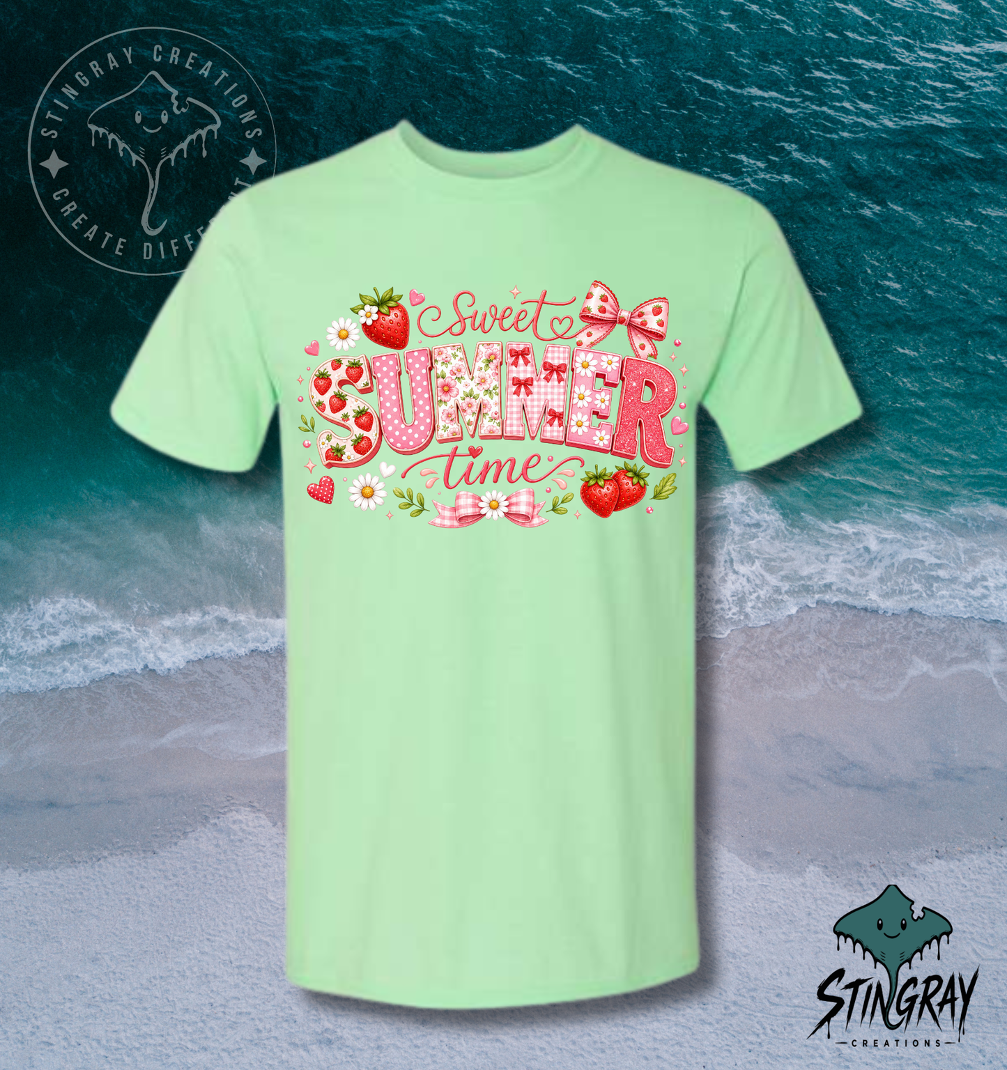 Sweet Summer Time Shirt | Strawberry Summer Graphic Tee | Cute Summer T Shirt
