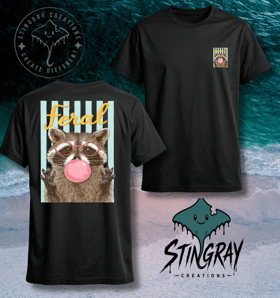 Funny Raccoon Shirt | Feral Graphic Tee | Cute Trash Panda Summer T Shirt