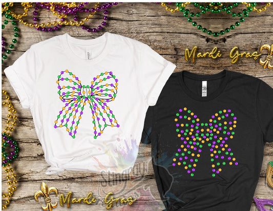 Mardi Gras Beaded Bow