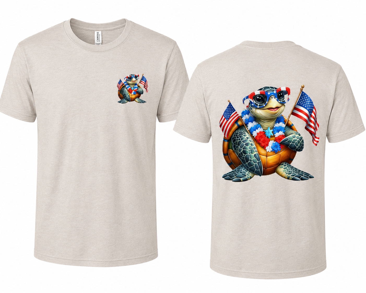 Patriotic Sea Turtle Shirt | American Flag Coastal T-Shirt |