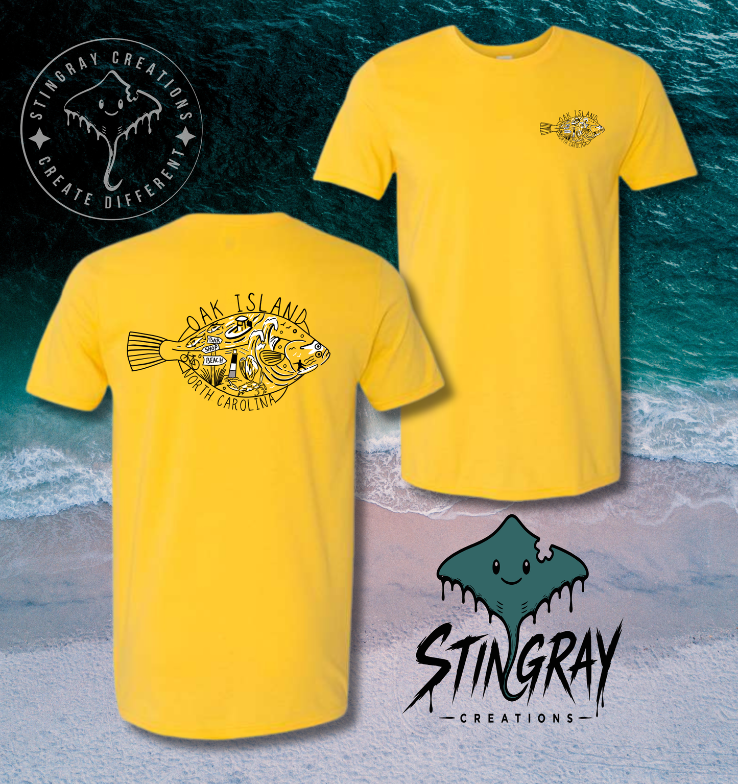 Oak Island NC Fish Shirt | Coastal North Carolina Fishing T Shirt