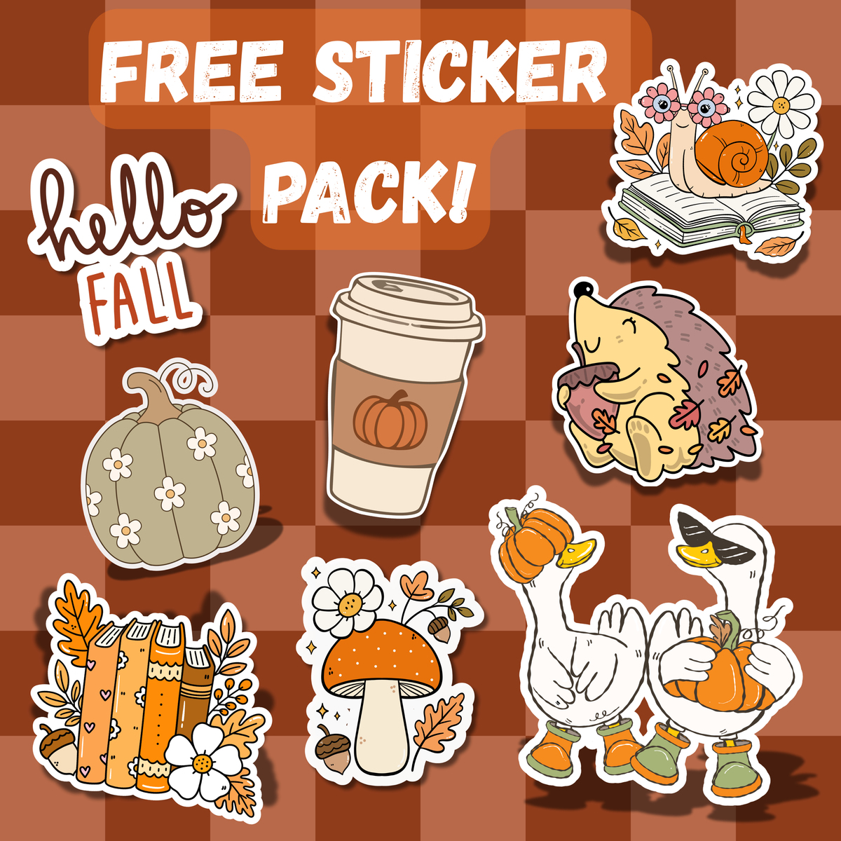 FREE Fall Digital Sticker Pack | Cute Autumn Printable Stickers