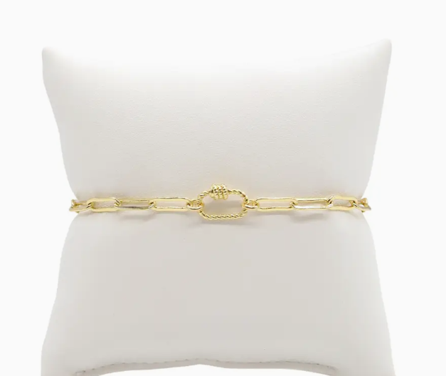 Gold Ashley Bracelet with Carabiner