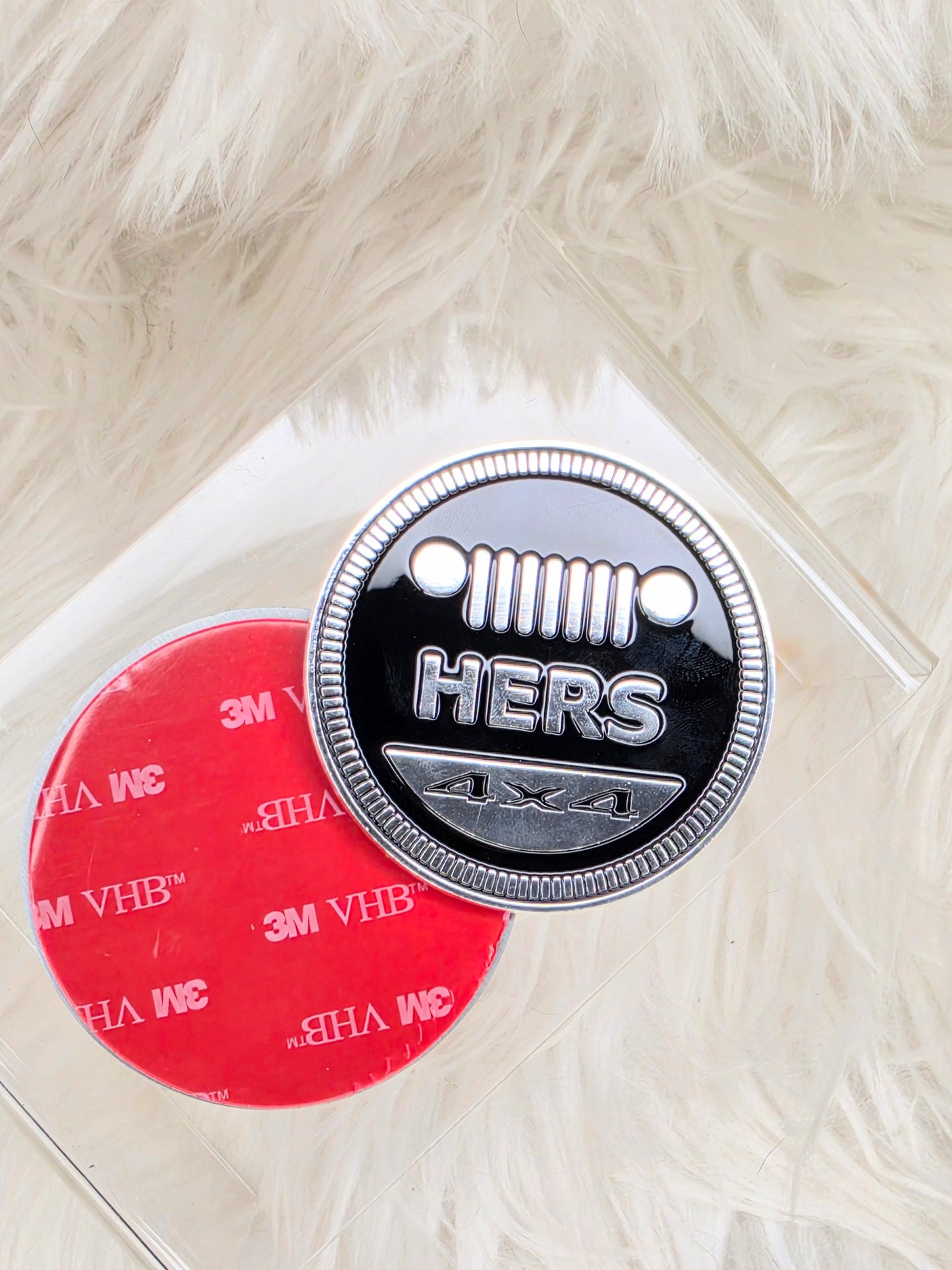 HERS 4x4 badge, Jeep badge for women, off road emblem, women Jeep accessory, 4x4 vehicle badge, Jeep inspired badge, off road gift for her, female Jeep owner gift, custom Jeep emblem, overlanding accessory, trail rider badge, vehicle decor, off road lifestyle accessory, Jeep club accessory, truck badge, SUV emblem, women off road enthusiast gift, adventure vehicle accessory, Jeep lover gift, HERS off road badge.