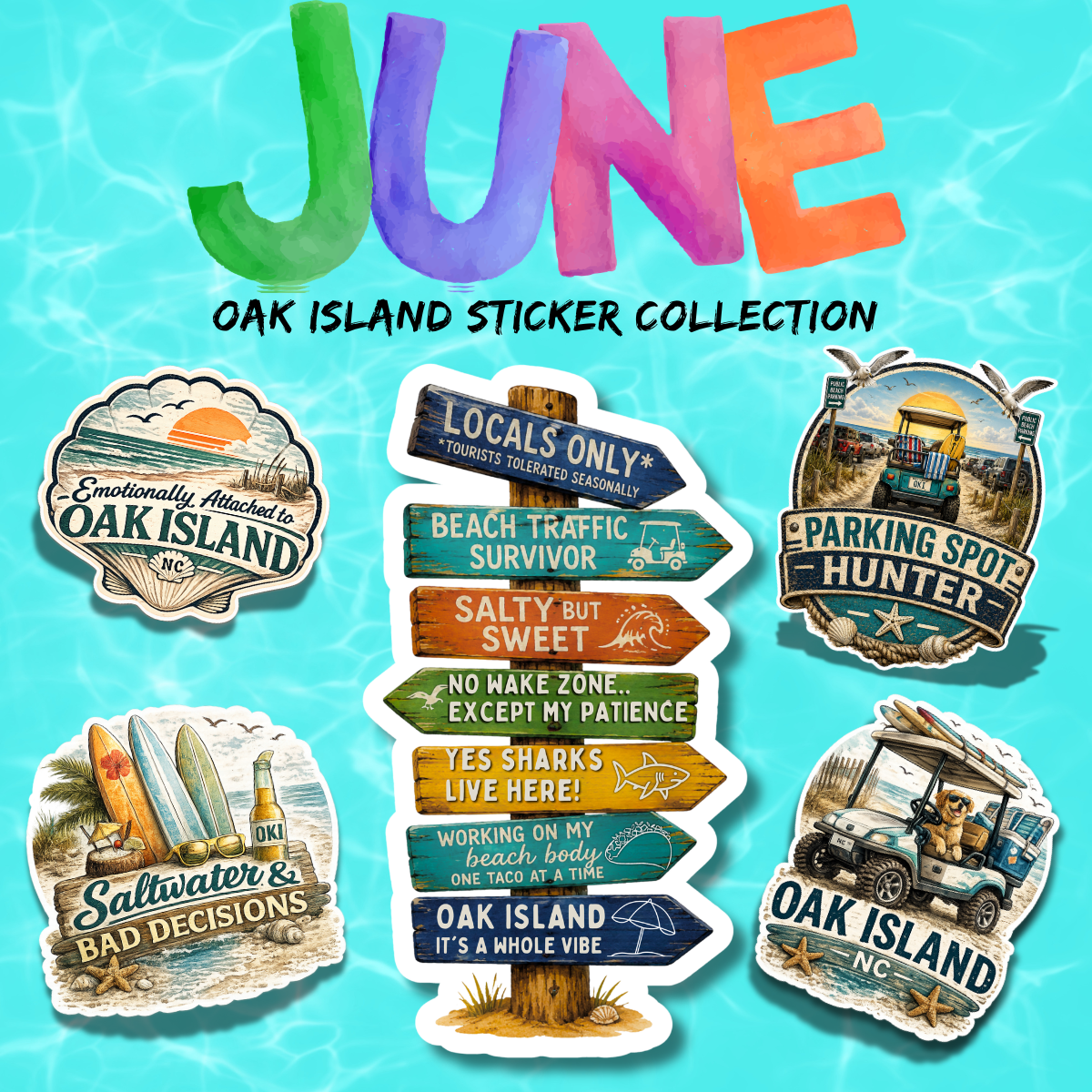 June Oak Island Sticker Collection | Complete Stick It Saturday Sticker Bundle