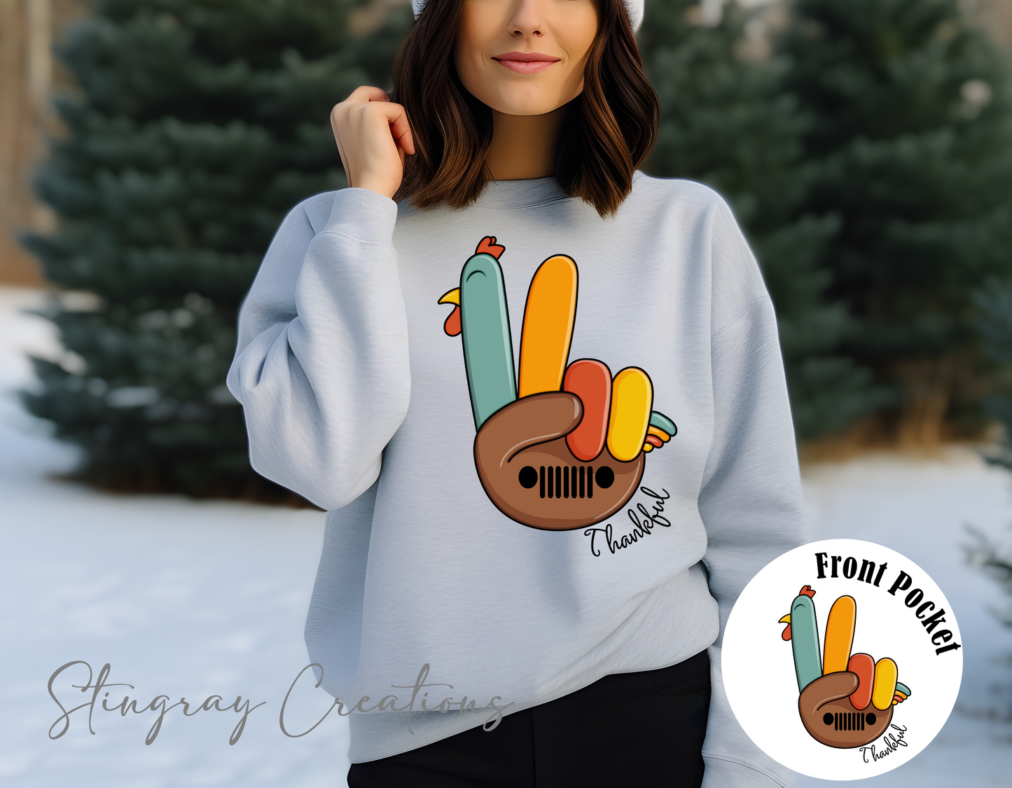 OG Thankful Jeep Wave Crewneck Sweatshirt