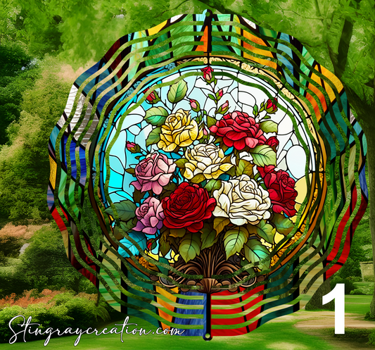 Wild Rose Wind Spinner