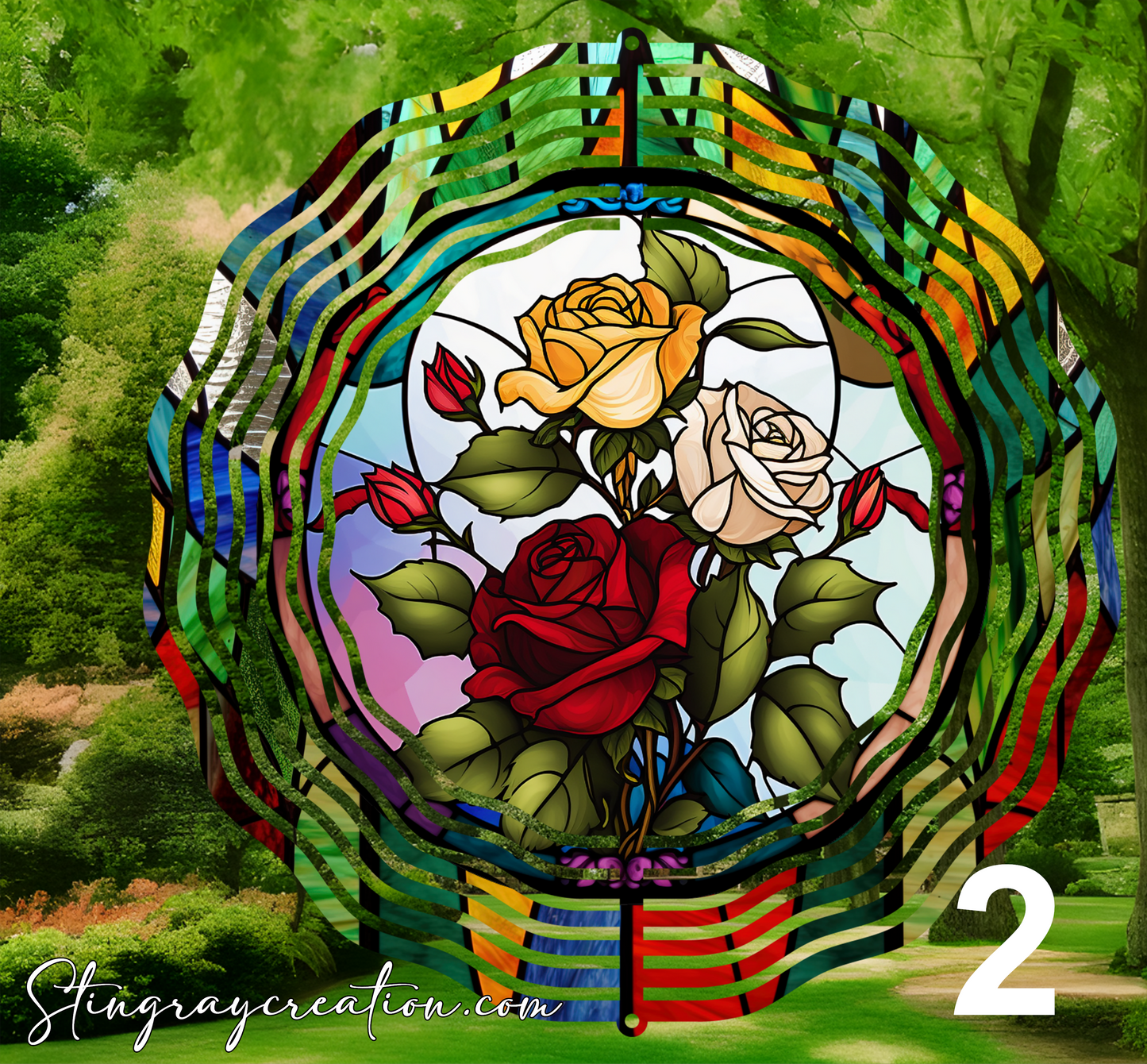 Wild Rose Wind Spinner