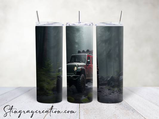 Silver Bullet Jeep Tumbler – 20oz Stainless Steel Travel Cup