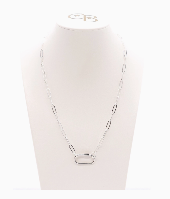 Silver Ashley Necklace with Carbineer 16in