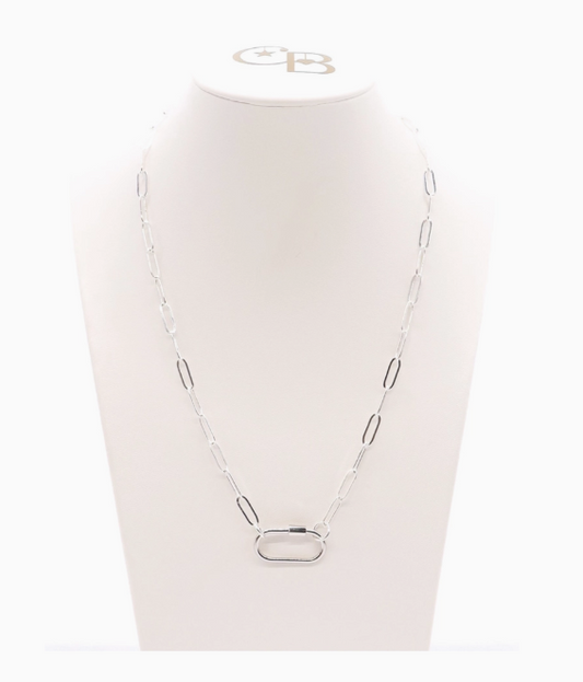 Silver Ashley Necklace with Carbineer 16in