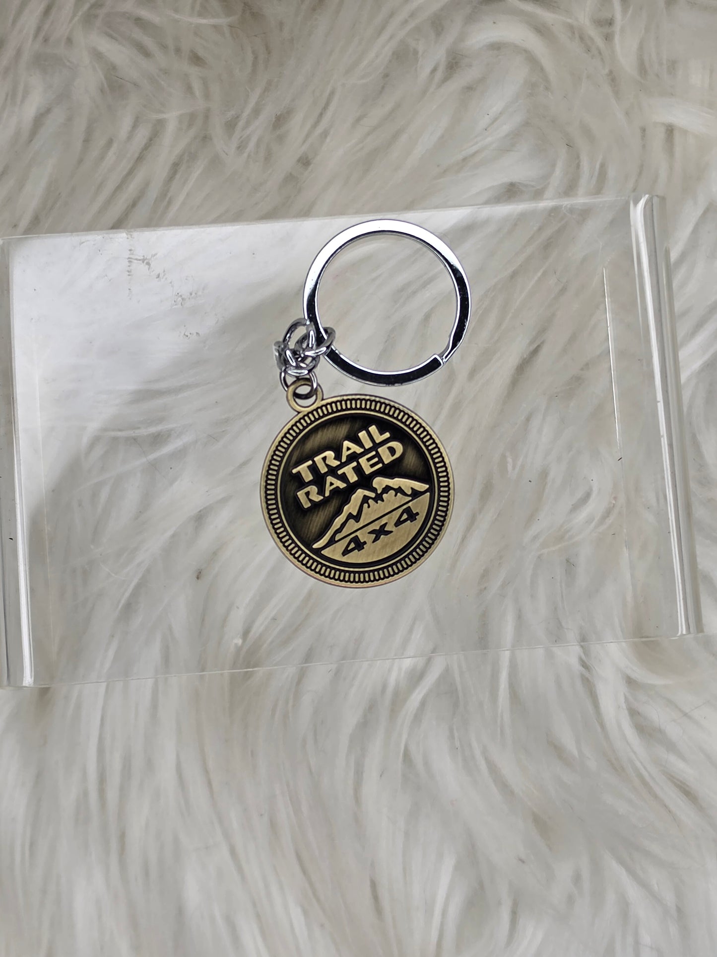 trail rated keychain, 4x4 keychain, Jeep keychain, off road keychain, mountain keychain, overland accessory, adventure keychain, Jeep gift, off road gift, hiking accessory, camping keychain, outdoor enthusiast gift, trail lover gift, road trip accessory, overlanding gear, rugged keychain, Jeep owner gift, explorer keychain, metal keychain, adventure souvenir.