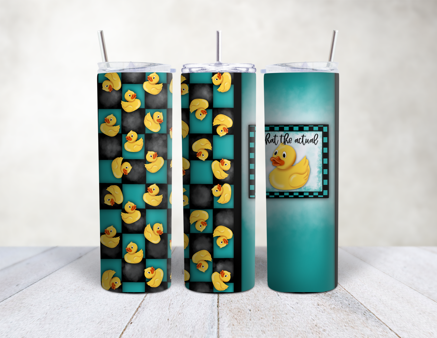 What The Actual Duck 20oz Skinny Tumbler | Funny Duck Tumbler | Sarcastic Coffee Cup | Cute Duck Gift
