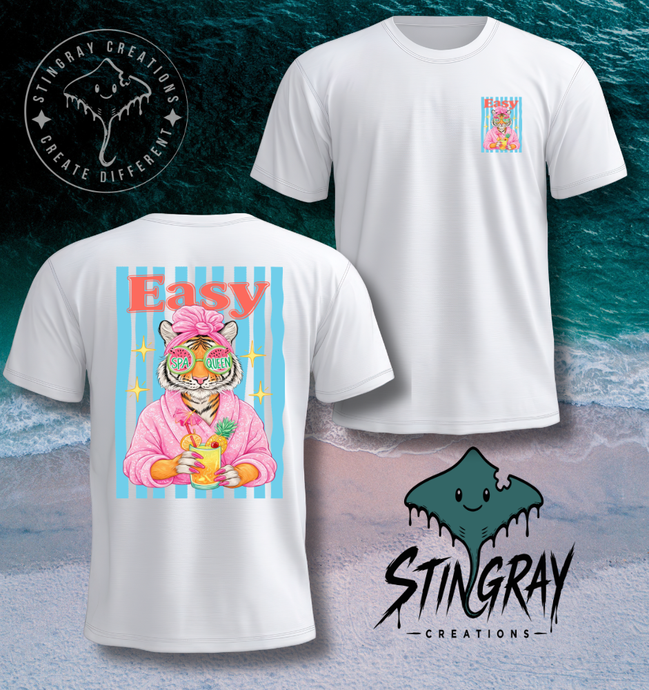 Spa Queen Tiger Shirt | Funny Retro Animal Graphic Tee | Cute Summer Shirt