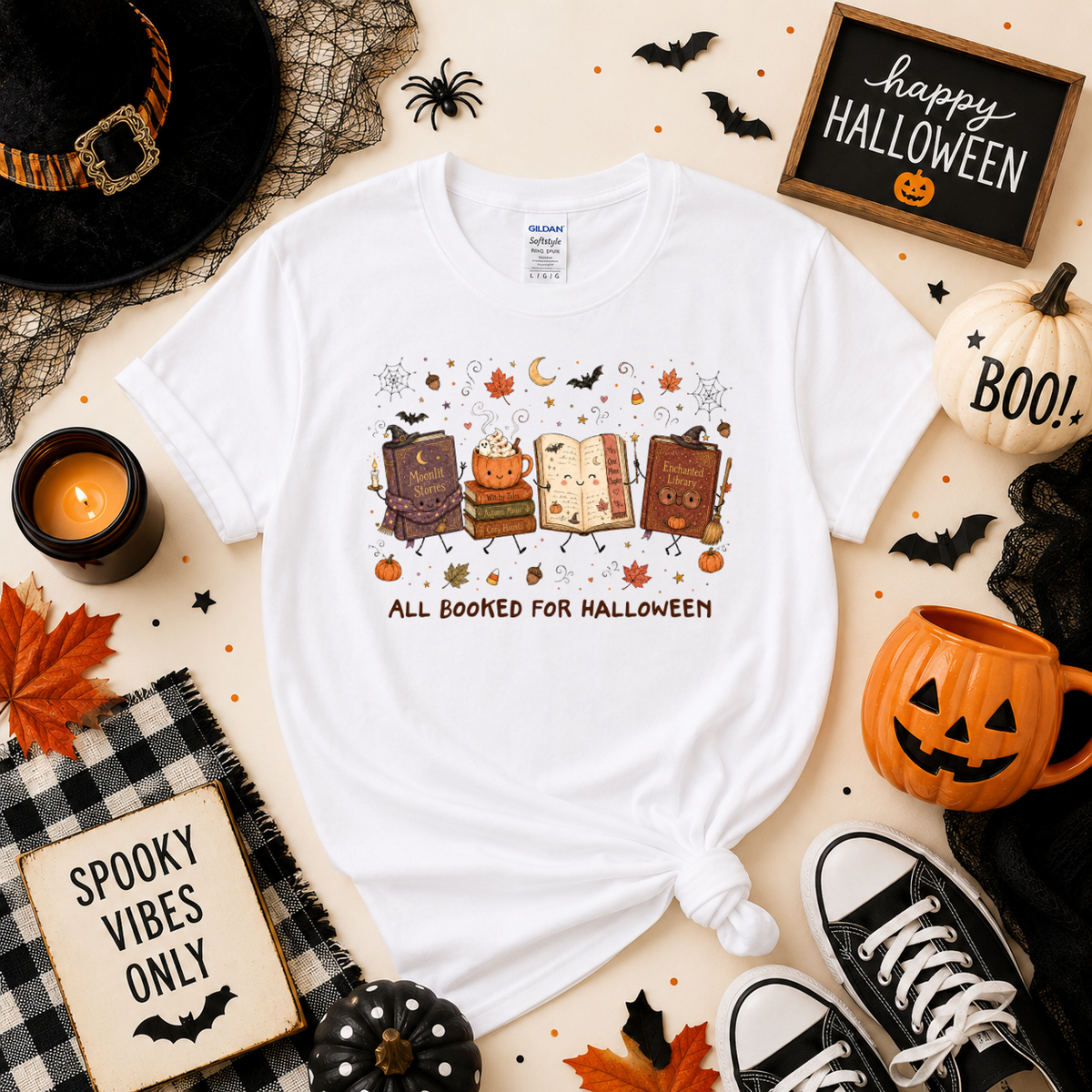 All Booked for Halloween Sweatshirt | Book Lover T-shirt