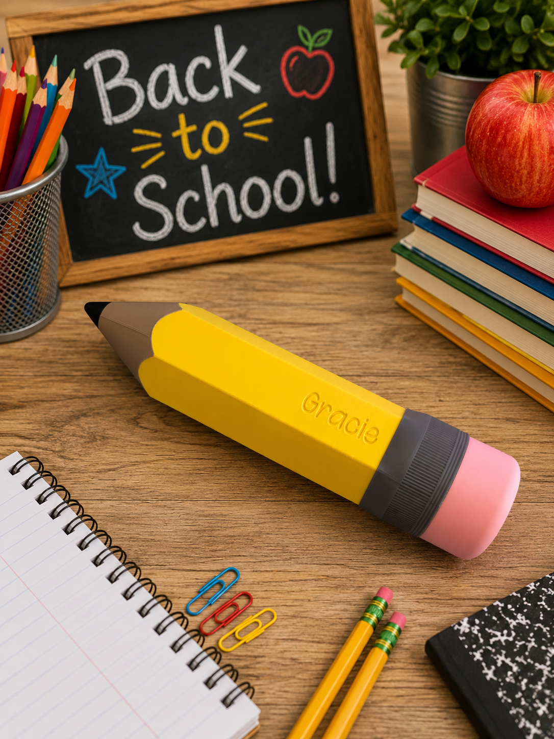 Personalized Pencil Storage Box, Custom Name Pencil Case, Oversized Pencil Organizer for School Supplies