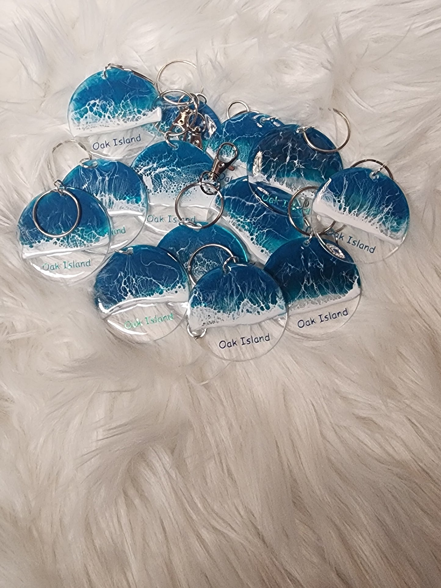Oak Island Beach Keychain