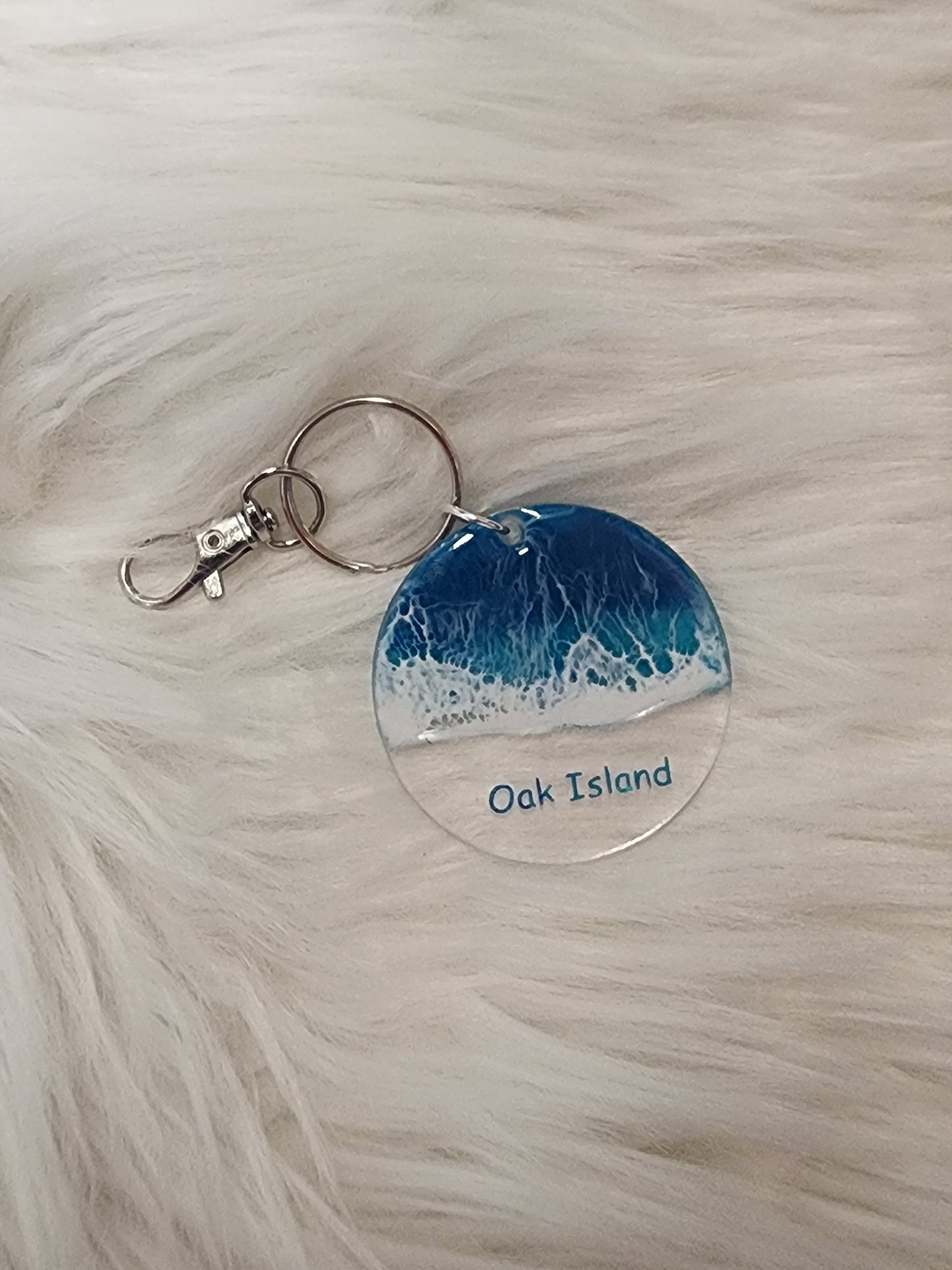 Oak Island Beach Keychain