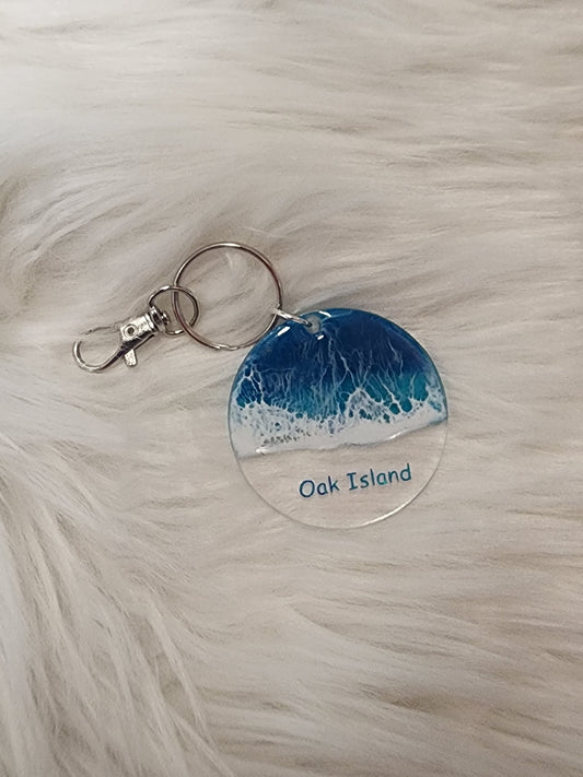 Oak Island Beach Keychain