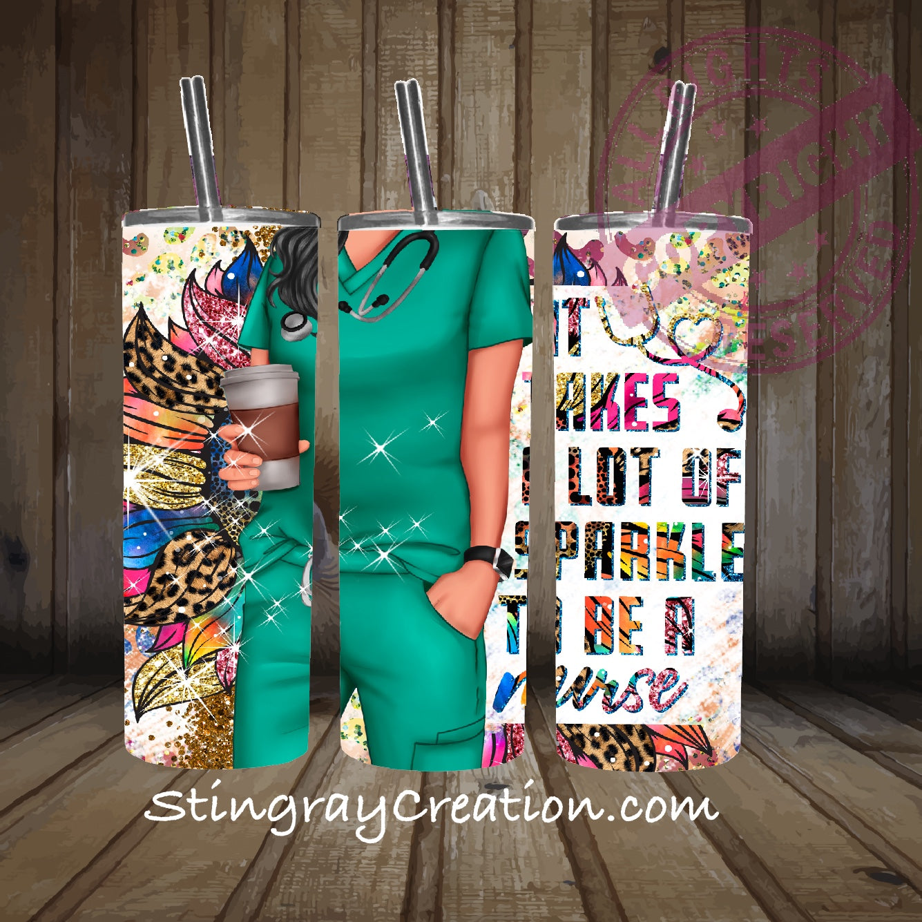 Nurse 20oz Skinny Tumbler with Straw | Nurse Appreciation Gift | Coffee Lover Tumbler