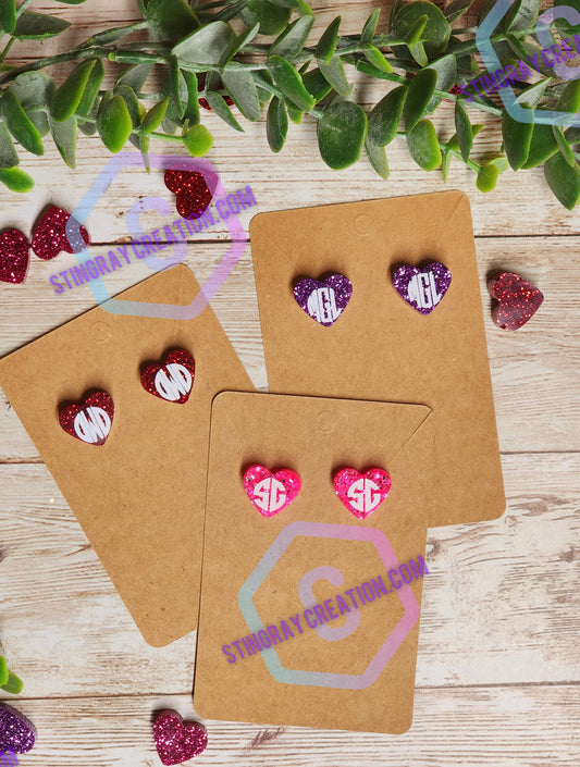 Monogram Valentines Earrings xoxo