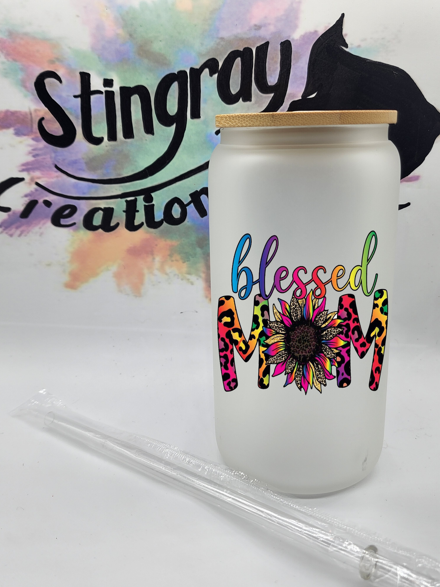 Blessed Mom Glass Can