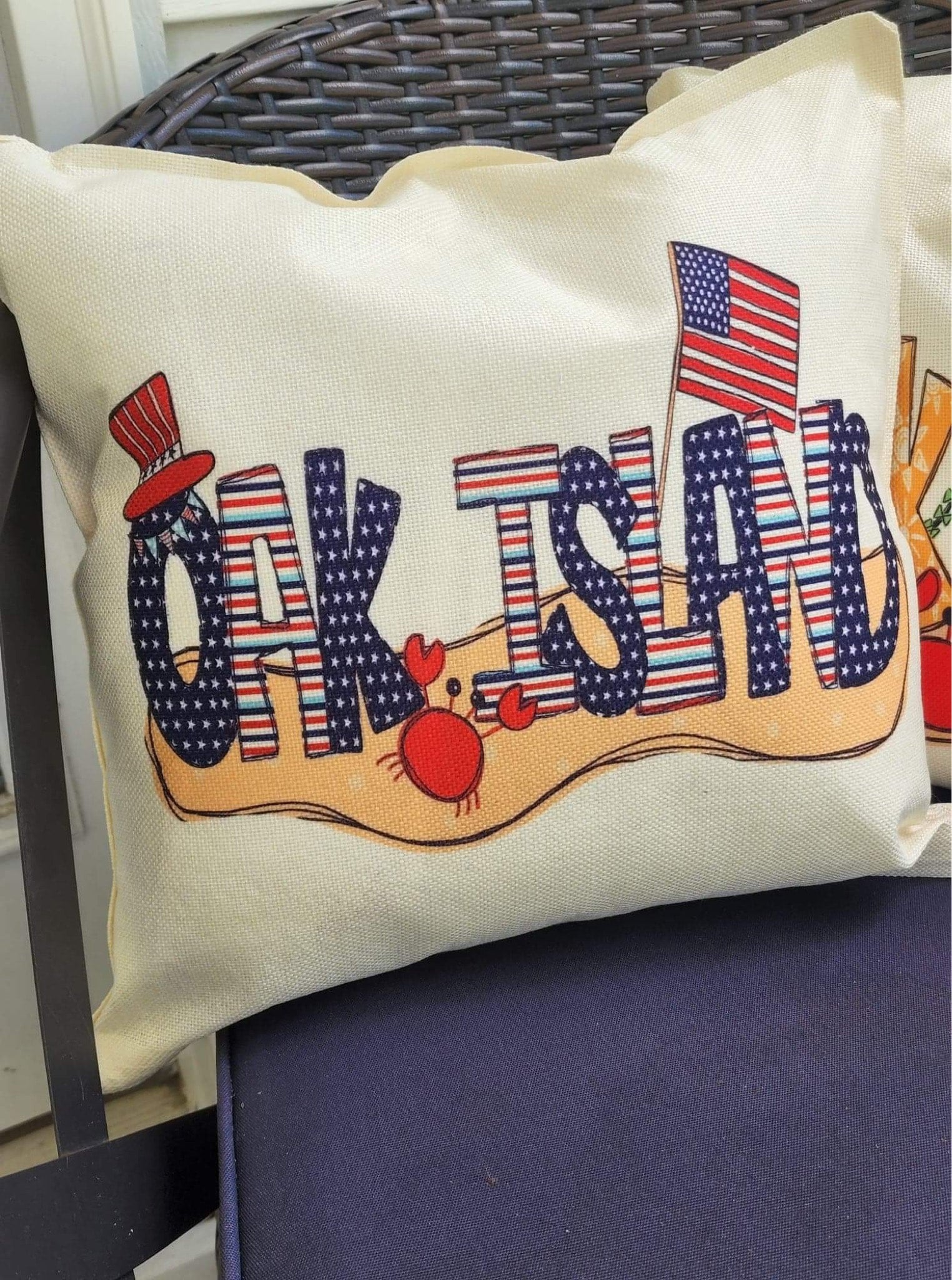 (Pre-Orders) Last name Patriotic/Oak Island Throw Pillow