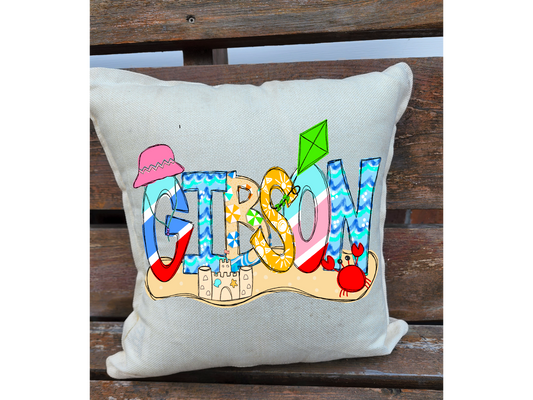 (Pre-Order) Last Name Beach/Oak Island Throw pillow