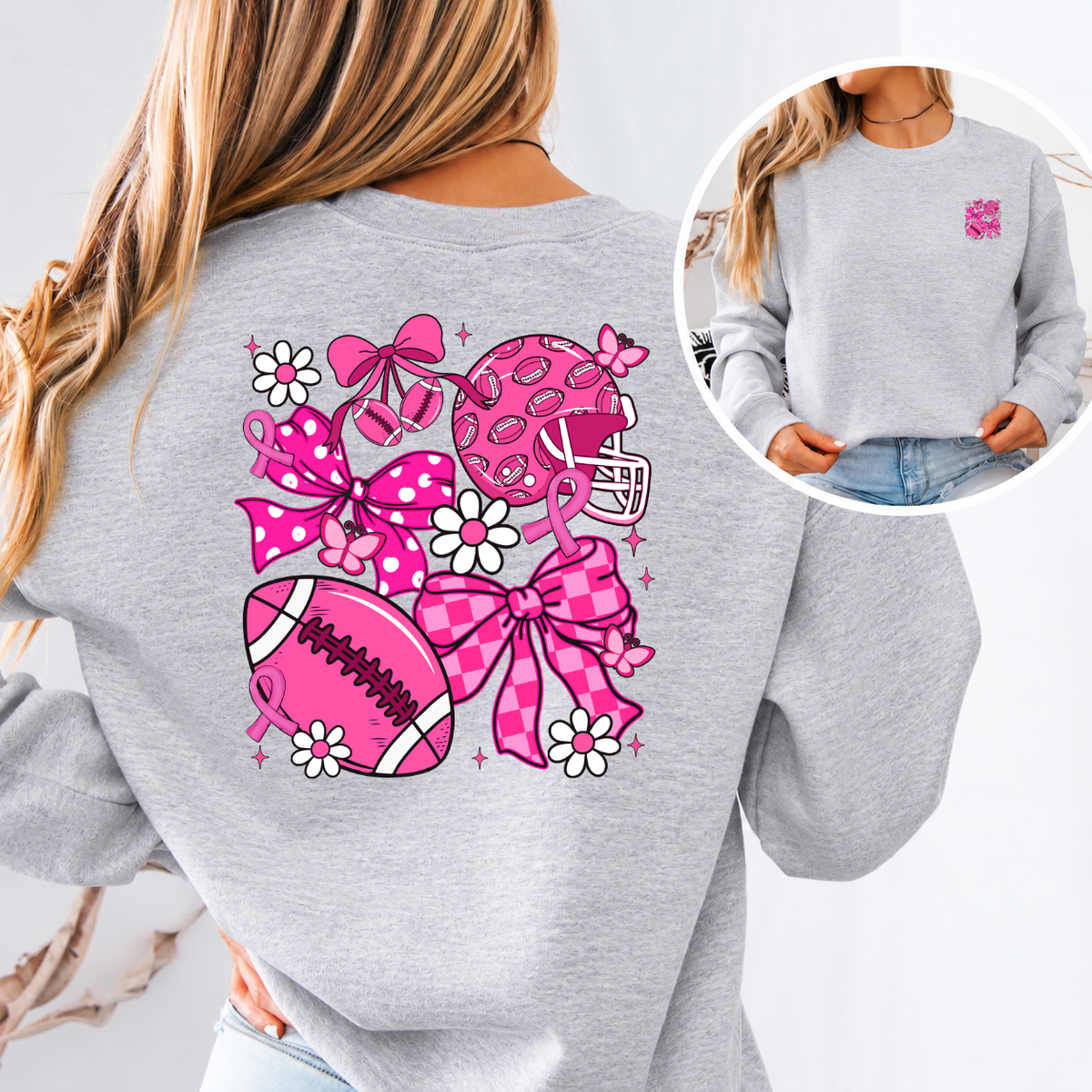 Pink Out Football Breast Cancer Awareness T-Shirt & Sweatshirt
