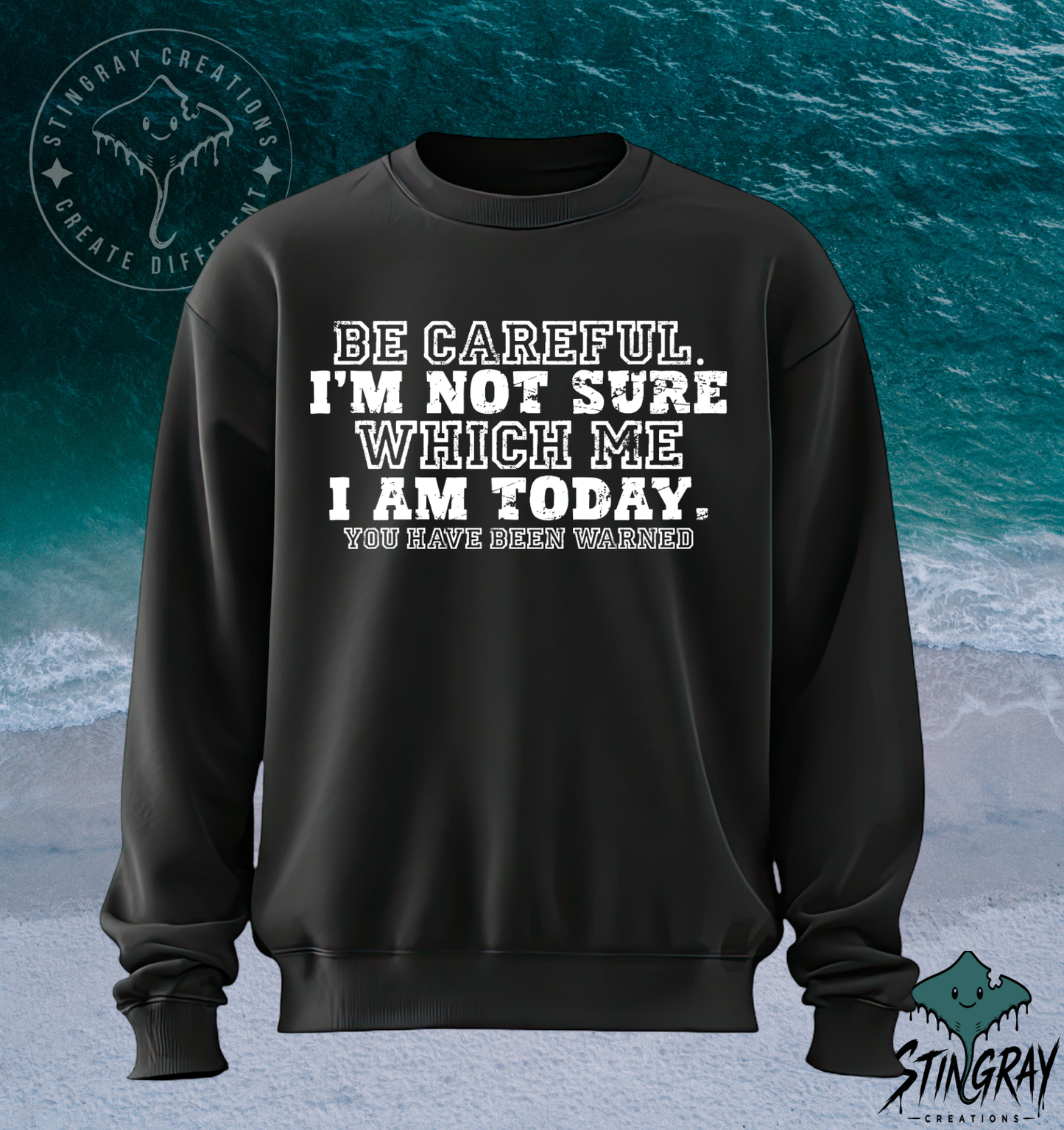 Be Careful, I’m Not Sure Which Me I Am Today T-Shirt &amp; Crewneck Sweatshirt | Funny Sarcastic Shirt