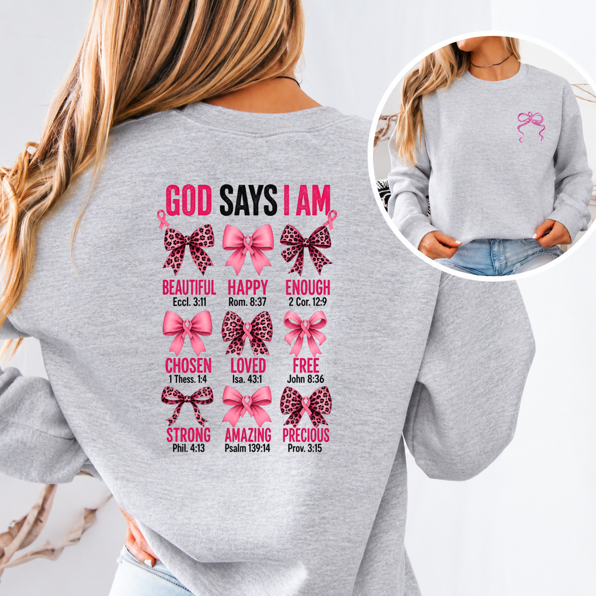 God Says I Am Breast Cancer Awareness T-Shirt & Sweatshirt