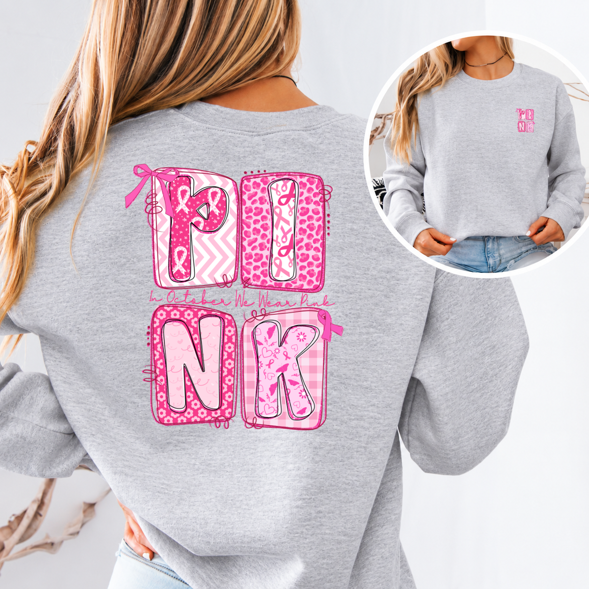 PINK In October We Wear Pink Breast Cancer Awareness T-Shirt & Sweatshirt