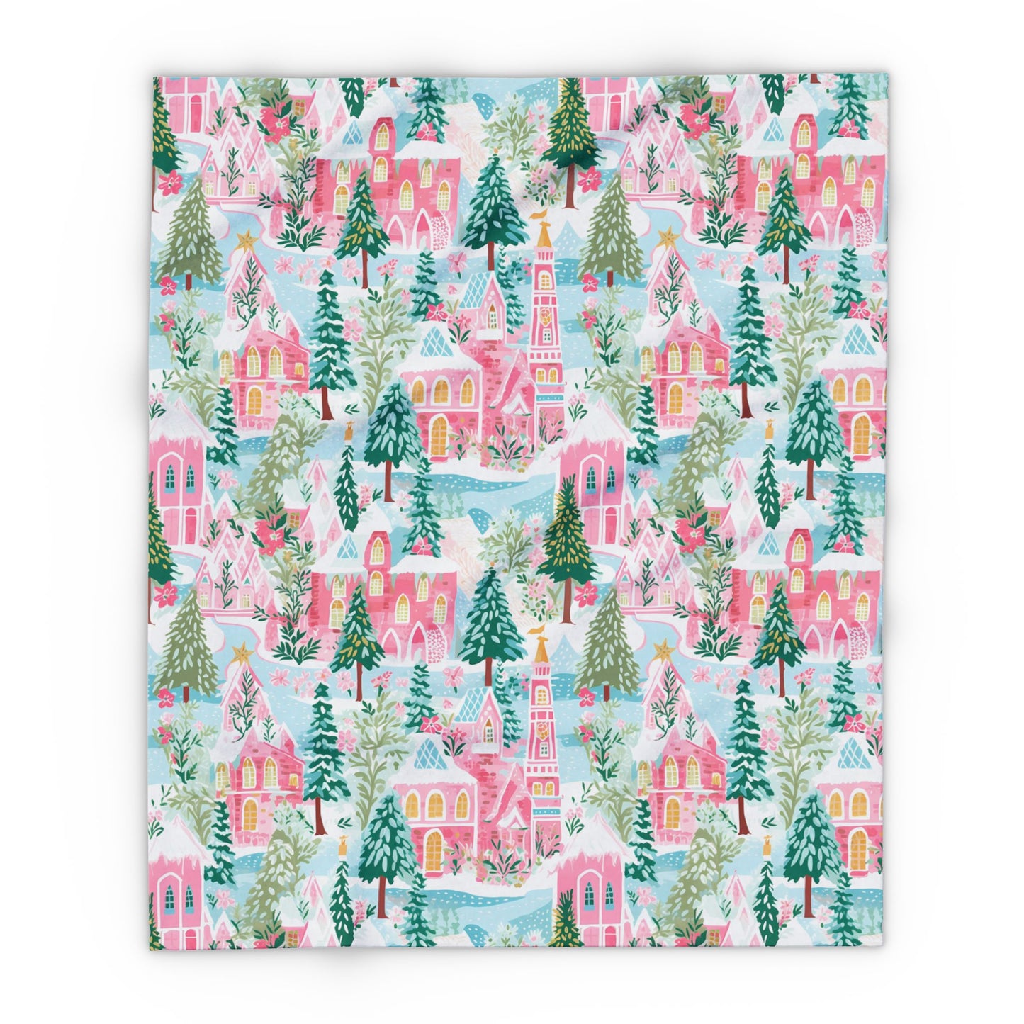 Snowy Pink Palaces Blanket
