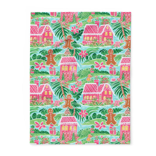 Tropical Gingerbread Paradise Blanket