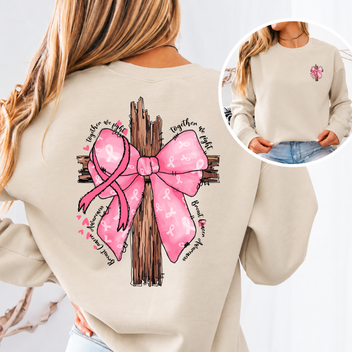 Together We Fight Faith Breast Cancer Awareness T-Shirt & Sweatshirt