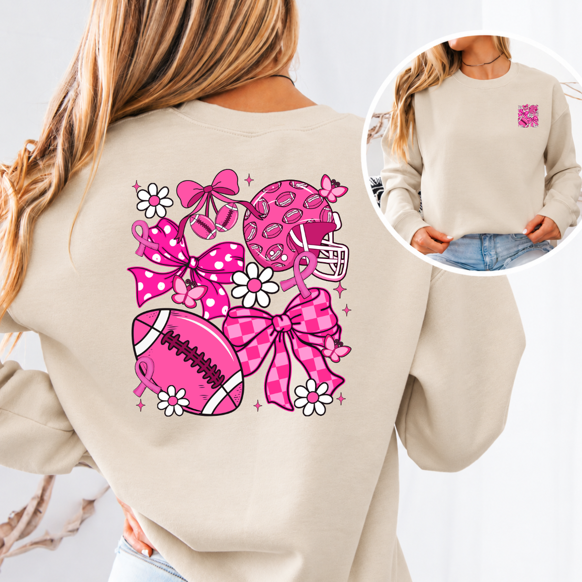 Pink Out Football Breast Cancer Awareness T-Shirt & Sweatshirt