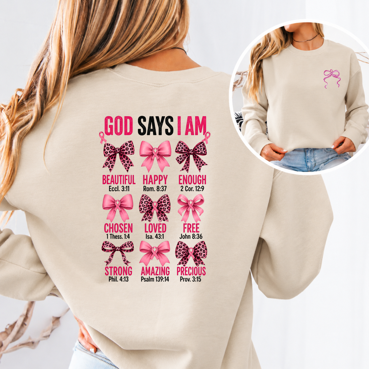 God Says I Am Breast Cancer Awareness T-Shirt & Sweatshirt