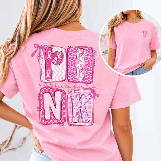 PINK In October We Wear Pink Breast Cancer Awareness T-Shirt & Sweatshirt