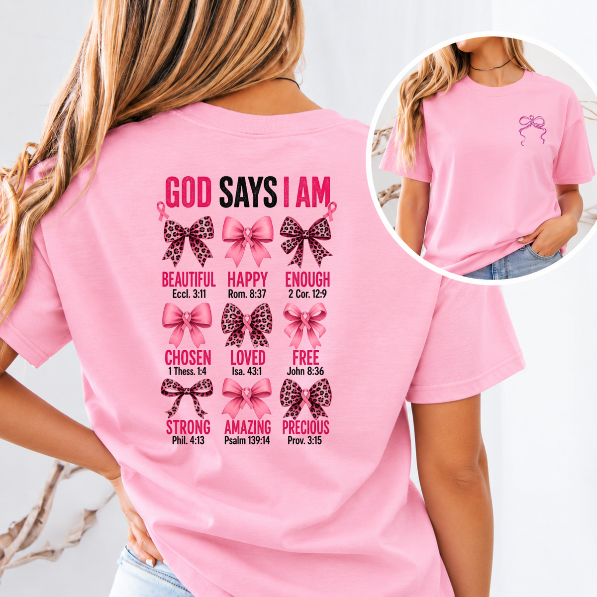 God Says I Am Breast Cancer Awareness T-Shirt & Sweatshirt