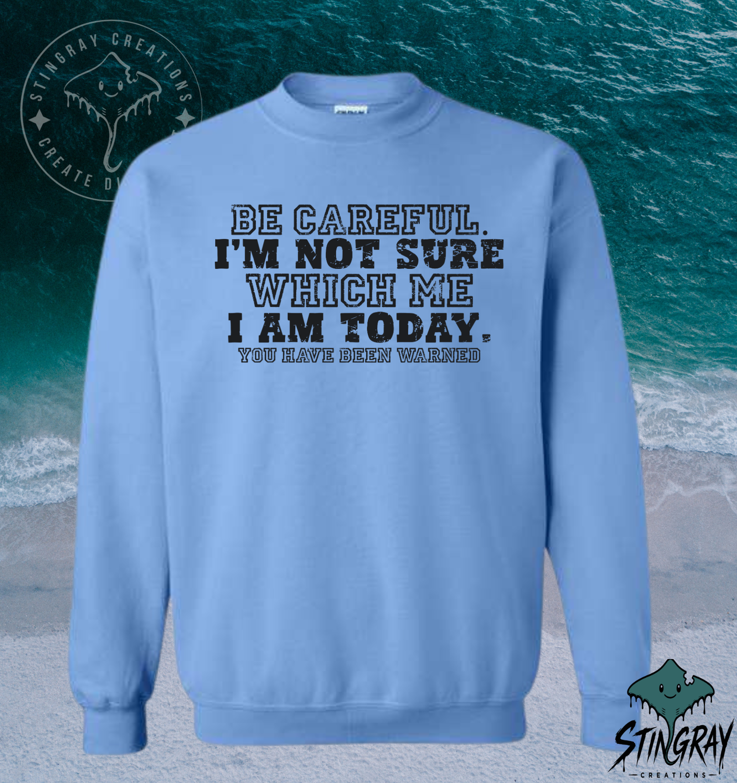Be Careful, I’m Not Sure Which Me I Am Today T-Shirt &amp; Crewneck Sweatshirt | Funny Sarcastic Shirt