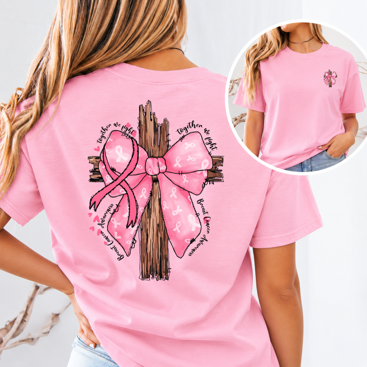 Together We Fight Faith Breast Cancer Awareness T-Shirt & Sweatshirt